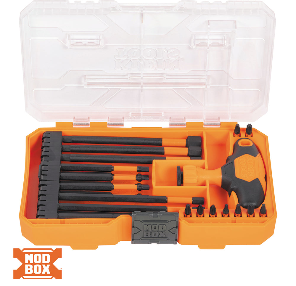 Klein Tools 33804 ProFlex Impact-Rated Interchangeable Ratcheting T-Handle Set, 23-Piece - Edmondson Supply