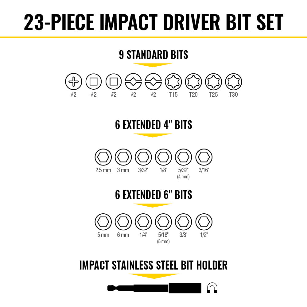 Klein Tools 33804 ProFlex Impact-Rated Interchangeable Ratcheting T-Handle Set, 23-Piece - Edmondson Supply