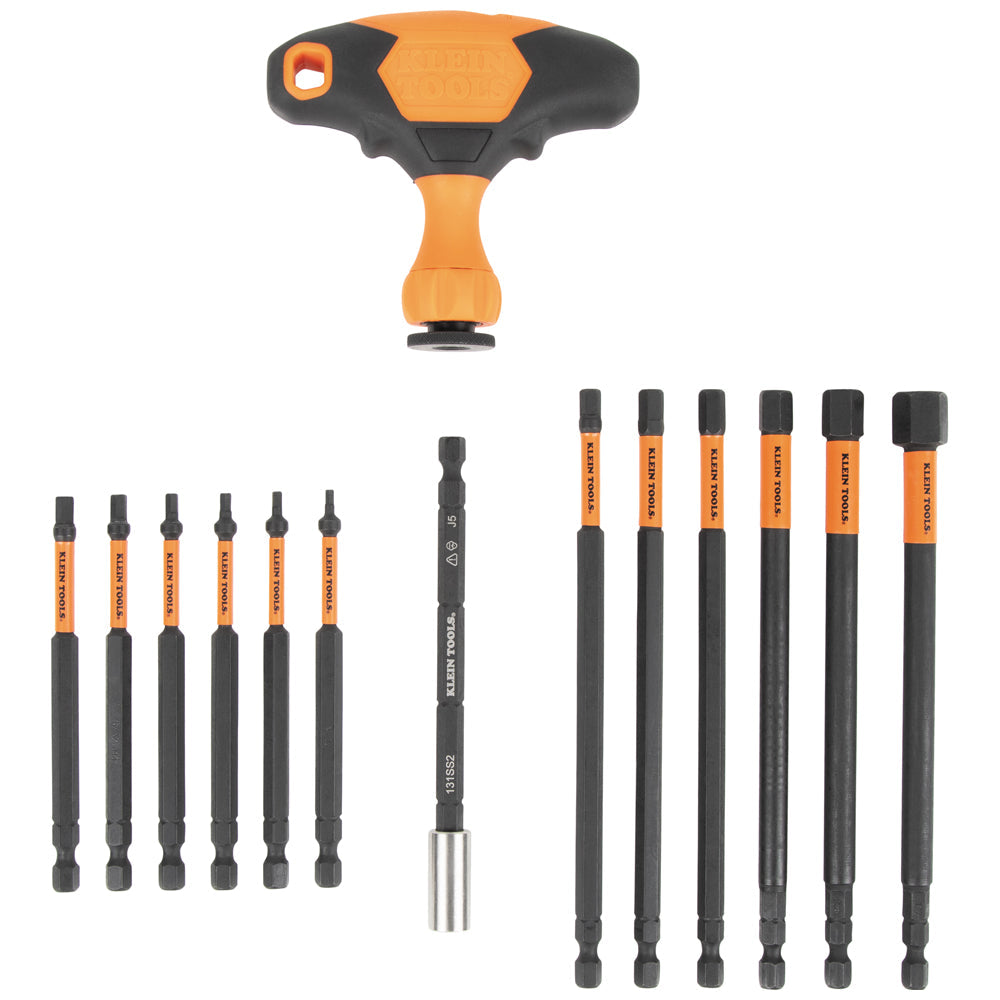 Klein Tools 33804 ProFlex Impact-Rated Interchangeable Ratcheting T-Handle Set, 23-Piece - Edmondson Supply