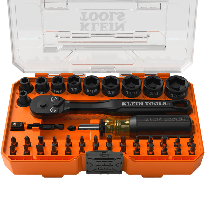 Klein Tools 33806 ProFlex Impact Driver Bit and Socket Set, SAE, 43-Piece - Edmondson Supply