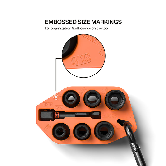 Klein Tools 33808 Grab-And-Go Impact Socket Set, SAE, 7-Piece - Edmondson Supply