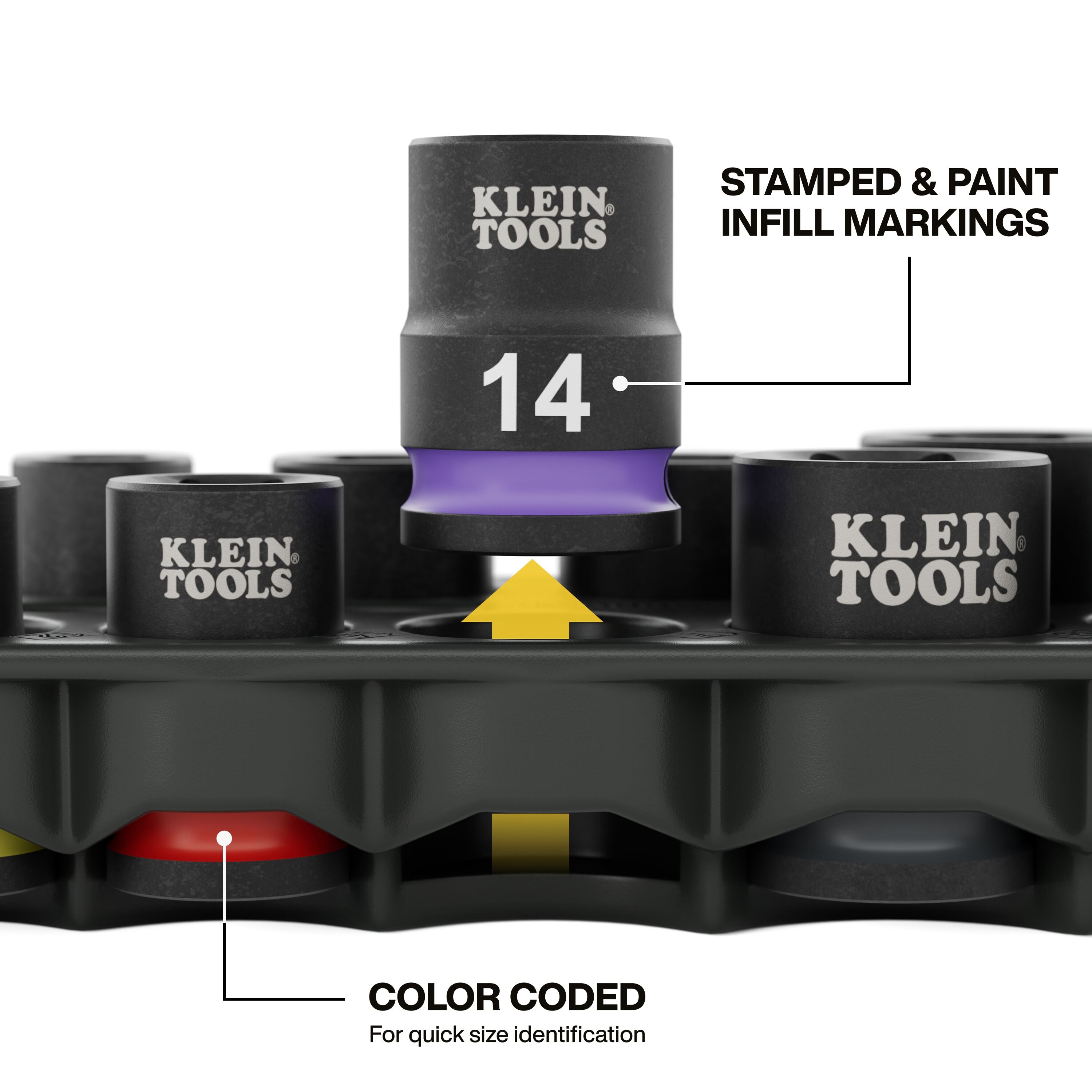 Klein Tools 33809M Grab-And-Go Impact Socket Set, Metric, 10-Piece - Edmondson Supply