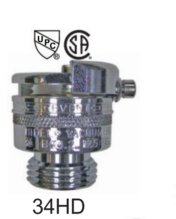 Woodford 34HD-BR Model 34 HD Vacuum Breaker, Brass - Edmondson Supply