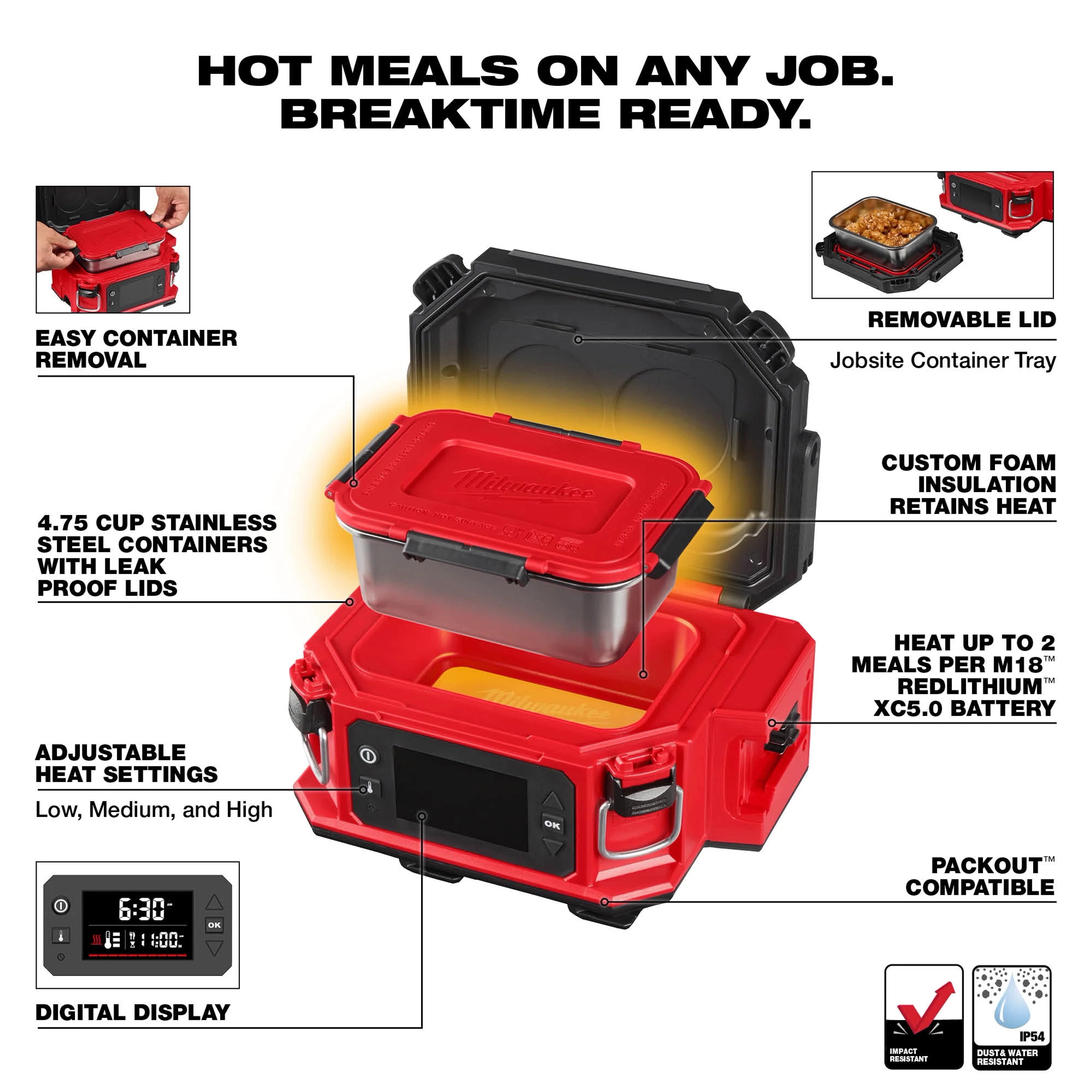 Milwaukee 0811-20 M18™ Jobsite Lunch Warmer - Edmondson Supply
