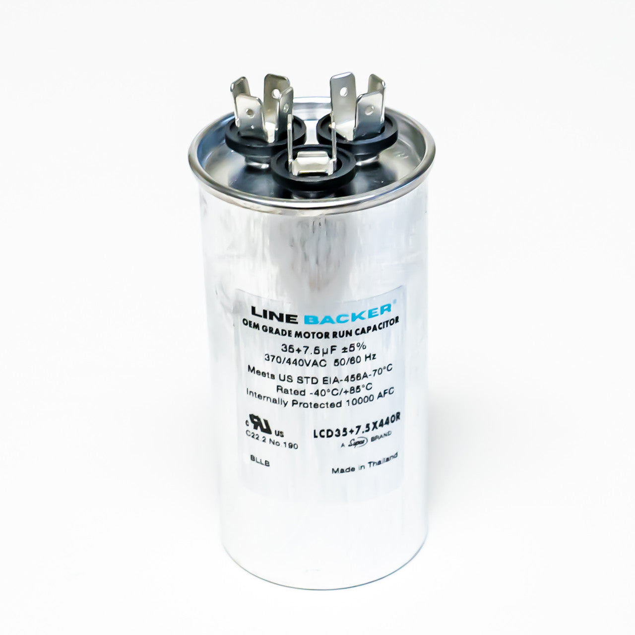 Supco Linebacker LCD35+7.5X440R Round Dual Run Capacitor - Edmondson Supply