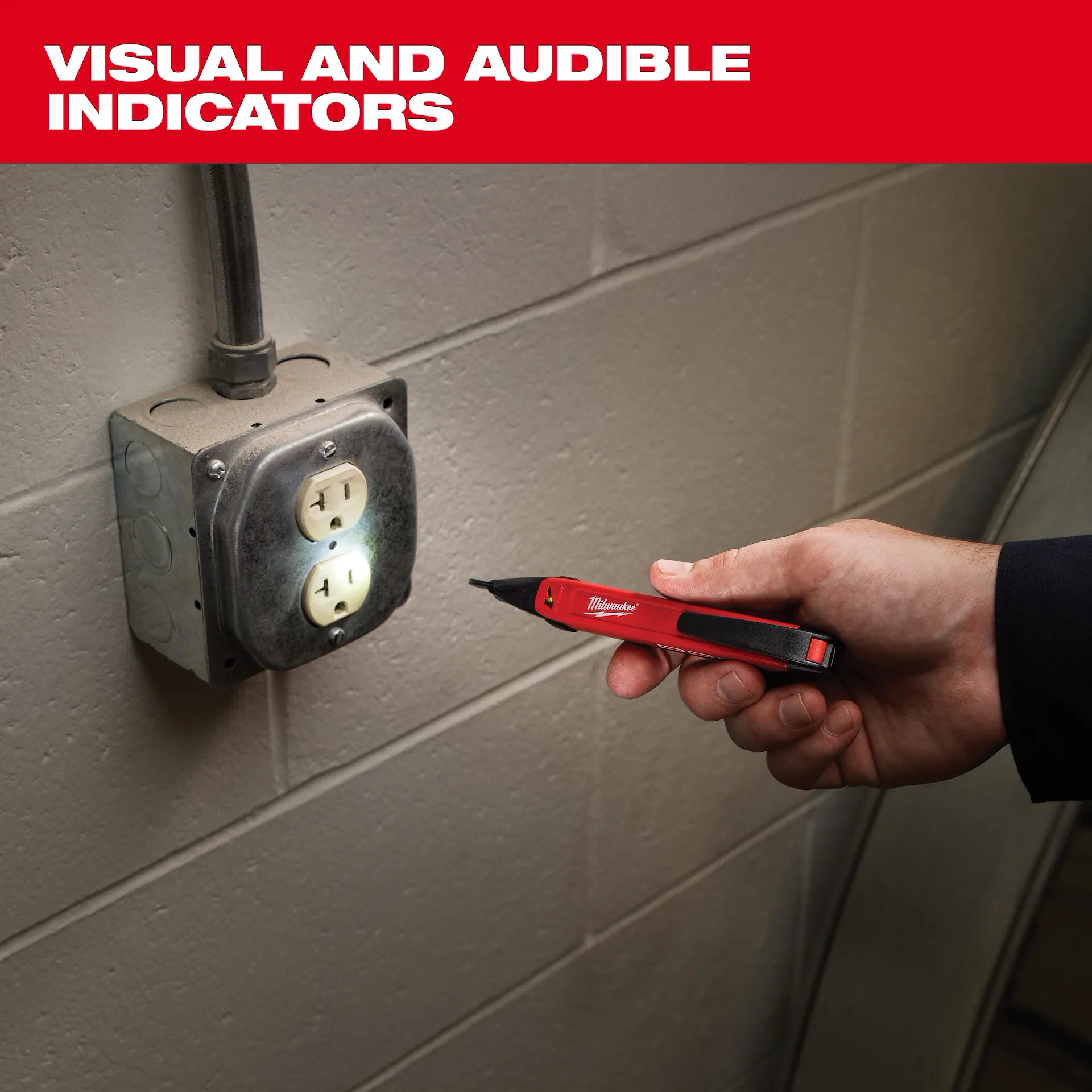 Milwaukee 2202-20 Voltage Detector with LED - Edmondson Supply