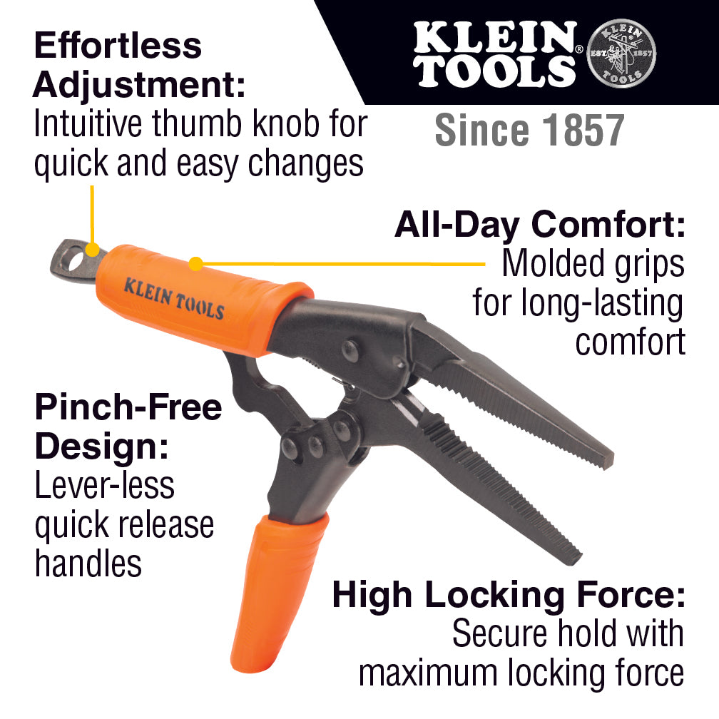 Klein Tools 38661 Long Nose Locking Pliers Set, 6- and 9-Inch, 2-Piece - Edmondson Supply