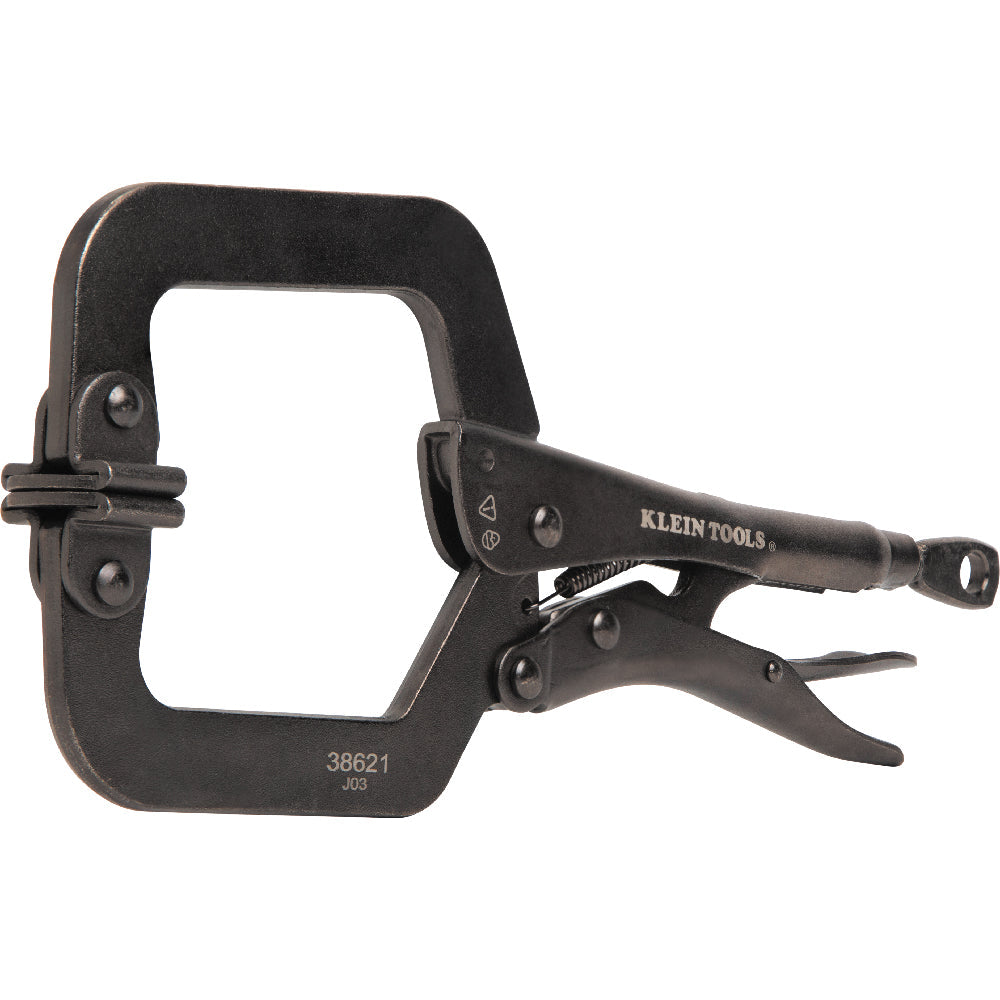 Klein Tools 38621 C-Clamp Locking Pliers With Swivel Jaws, 9-Inch - Edmondson Supply