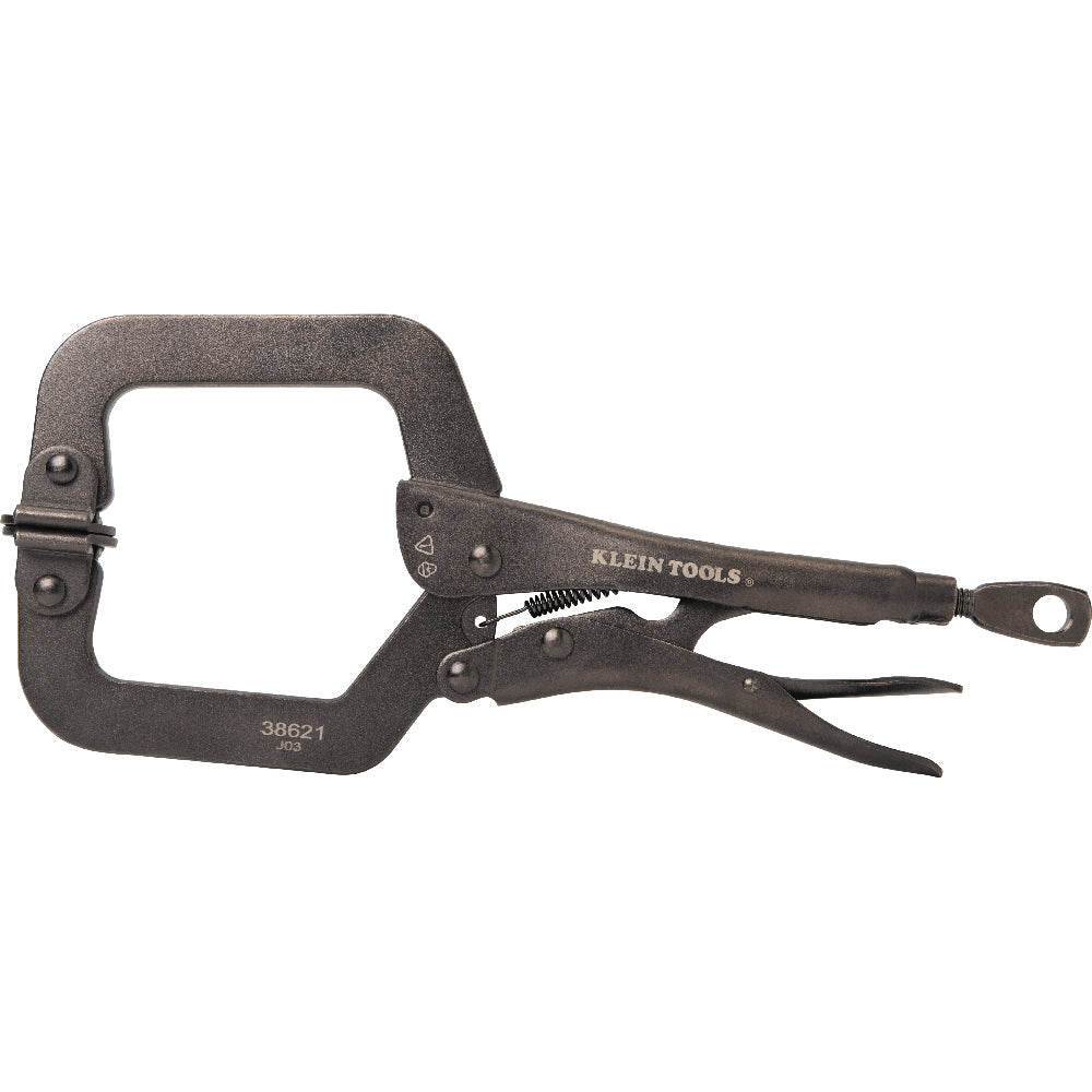 Klein Tools 38621 C-Clamp Locking Pliers With Swivel Jaws, 9-Inch - Edmondson Supply