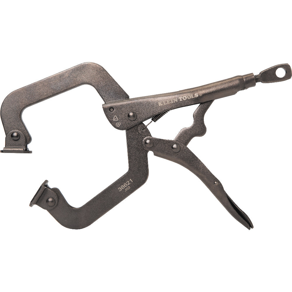 Klein Tools 38621 C-Clamp Locking Pliers With Swivel Jaws, 9-Inch - Edmondson Supply