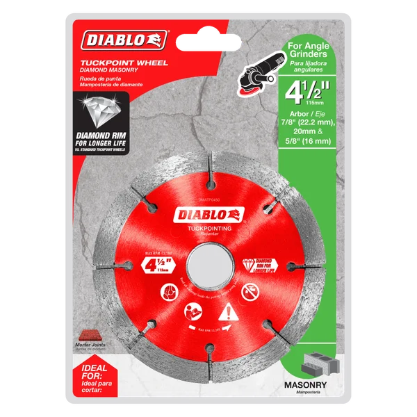 Diablo Tools DMATP0450 4-1/2" Diamond Rim Tuck Point Masonry Disc - Edmondson Supply