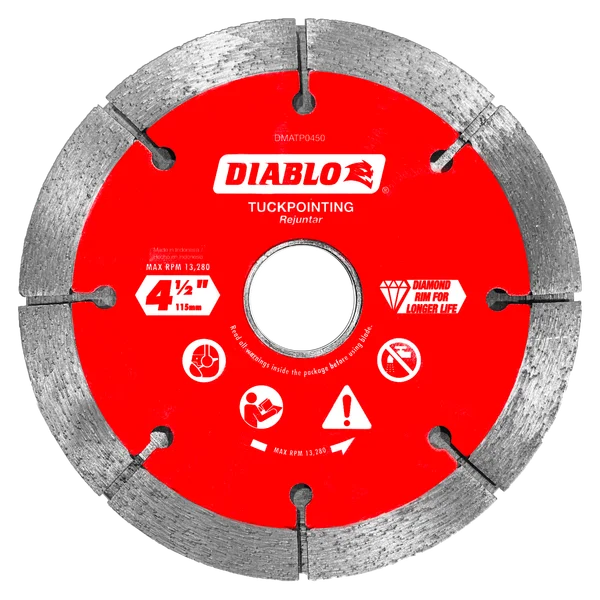 Diablo Tools DMATP0450 4-1/2" Diamond Rim Tuck Point Masonry Disc - Edmondson Supply