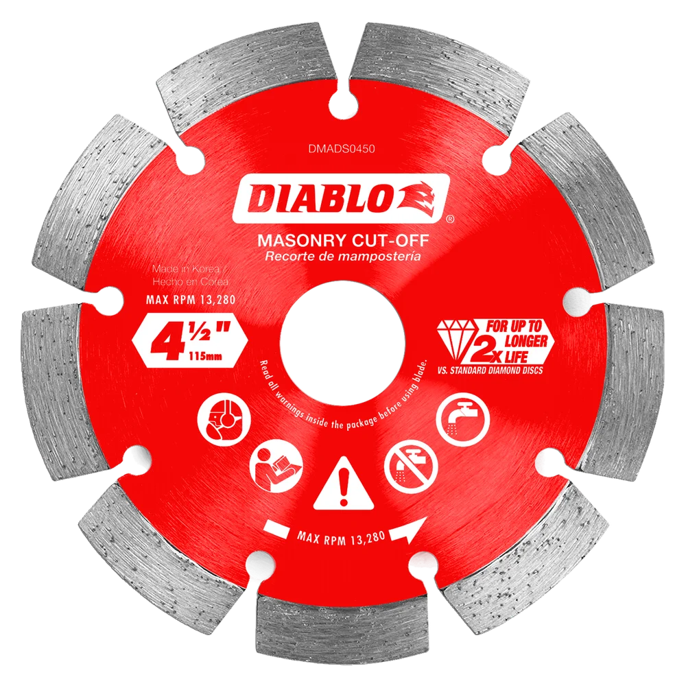 Diablo Tools DMADS0450 4-1/2 in. Diamond Segmented Cut-Off Discs for Masonry - Edmondson Supply