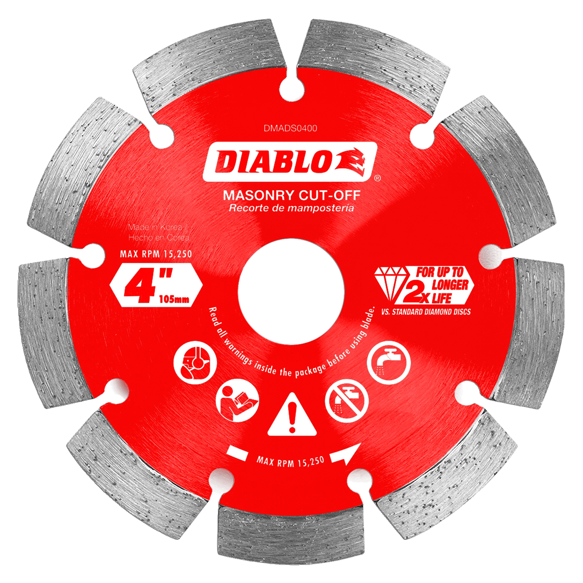 Diablo Tools DMADS0400 4" Diamond Segmented Masonry Cut-Off Blade - Edmondson Supply
