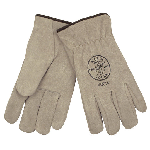 Klein Tools 40014  Lined Drivers Gloves, Suede Cowhide, Large - Edmondson Supply