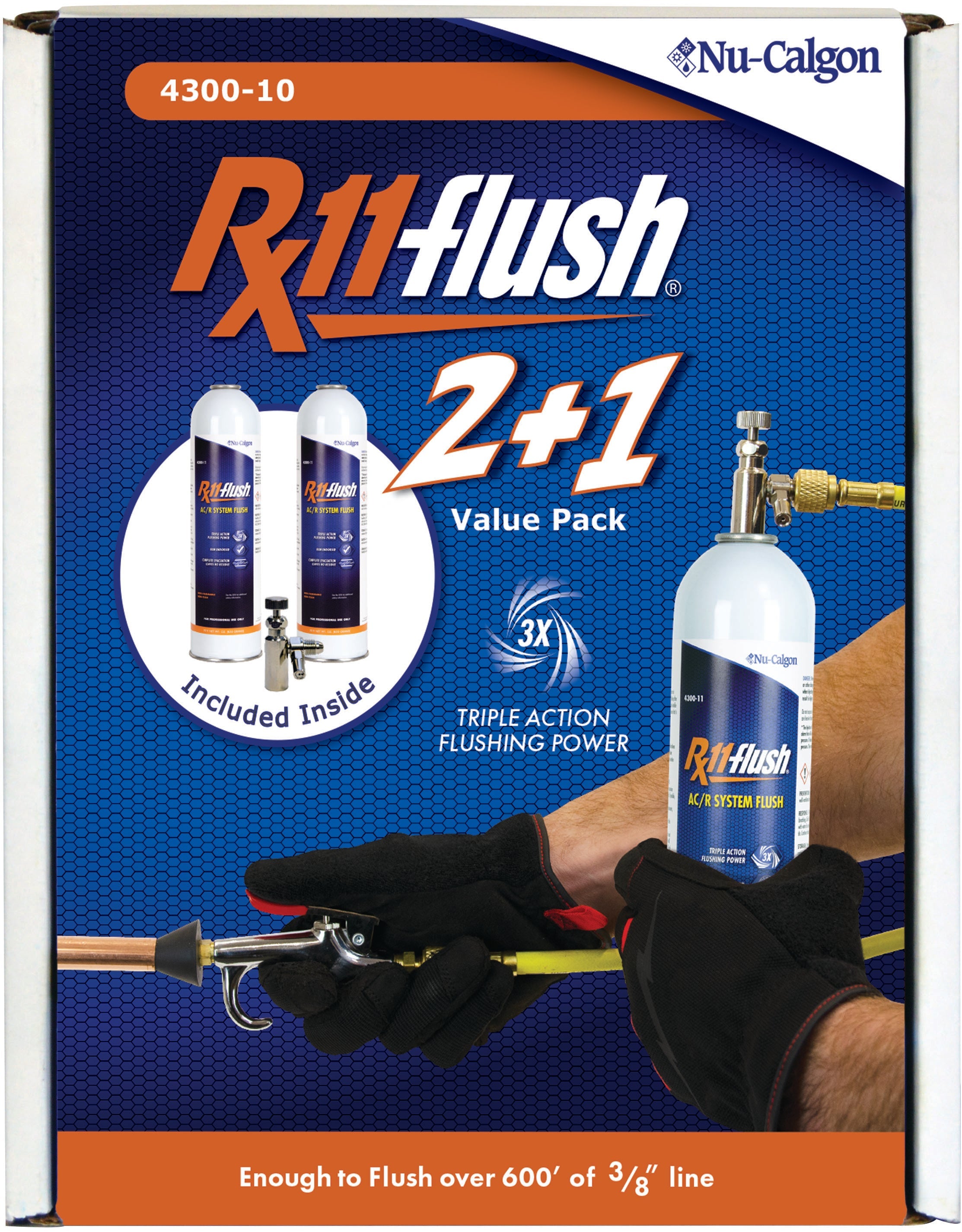 Nu-Calgon 4300-10 Rx11-flush 2+1 Display Pack, AC/R System Flush - Edmondson Supply