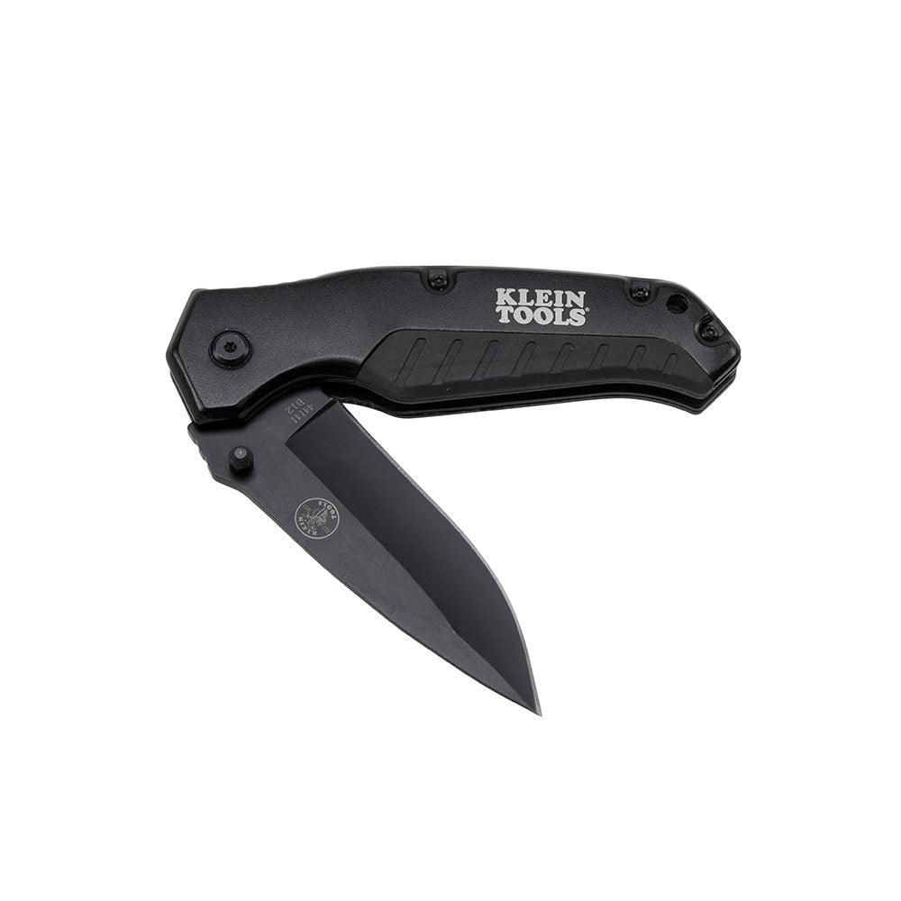 Klein Tools 44220 Pocket Knife, Black, Drop Point Blade - Edmondson Supply