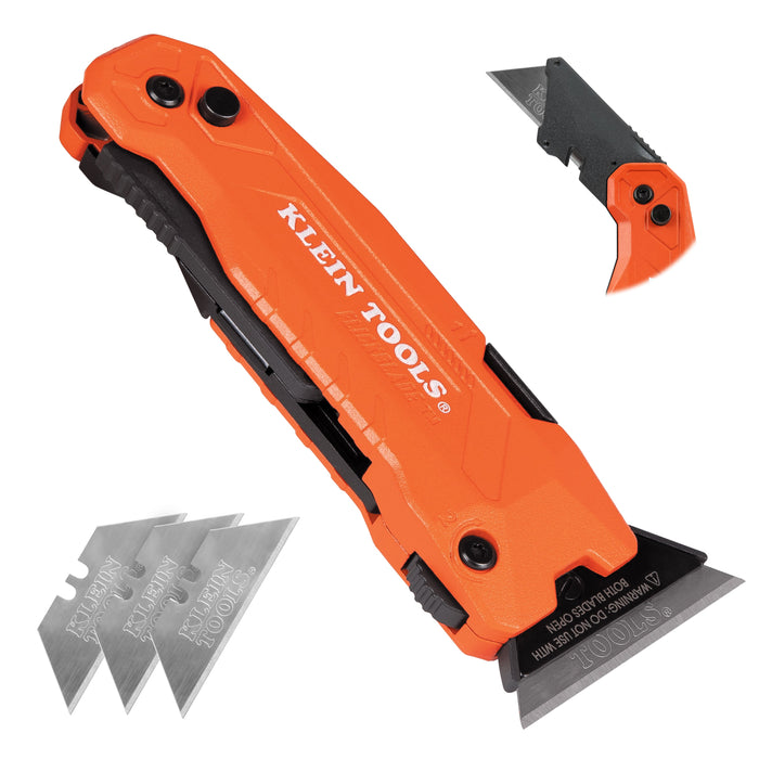 Klein Tools 44306 FLICKBLADE™ 2-in-1 Utility Knife / Scraper with Blade Storage - Edmondson Supply