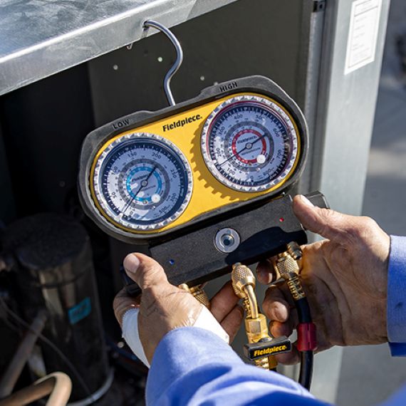 Fieldpiece GS334F Analog Gauge Set 3 Port Manifold, Refrigerant, Fahrenheit - Edmondson Supply