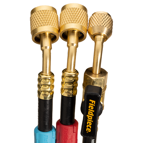 Fieldpiece HR3C 1/4″ Low Loss Valve – 1/4″ Ball Valve Hose Set (3 Pack) - Edmondson Supply