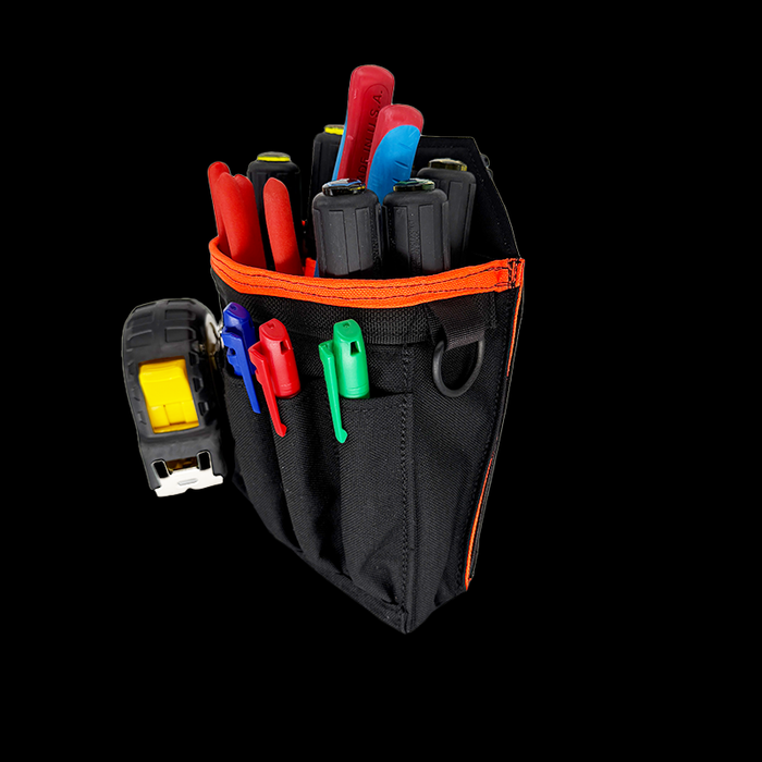Atlas 46 Professional Technician's Pouch - ROTATE/QUICK RELEASE Black/Orange - Edmondson Supply