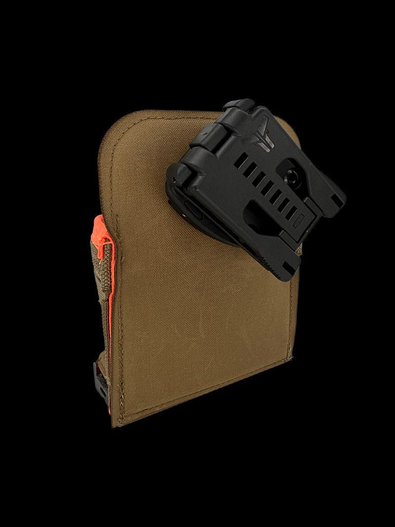 Atlas 46 AIMS™ Large Pro-Flex™ Tape Measure Pouch ROTATE/QUICK RELEASE Coyote/Orange - Edmondson Supply