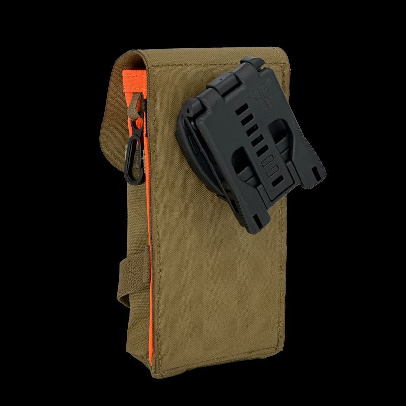 Atlas 46 Flapped Mobile Phone Pouch ROTATE/QUICK RELEASE Coyote/Orange - Edmondson Supply