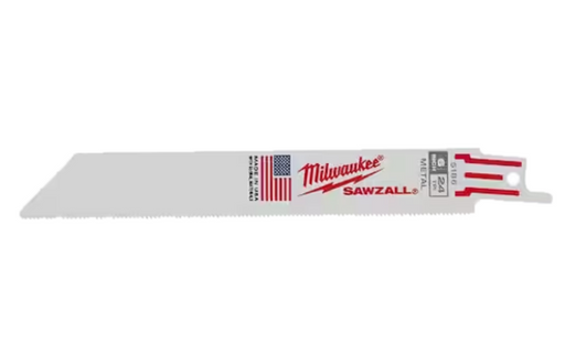 Milwaukee 48-00-5186 6" 24 TPI SAWZALL® Standard Metal Blade-5 PK - Edmondson Supply