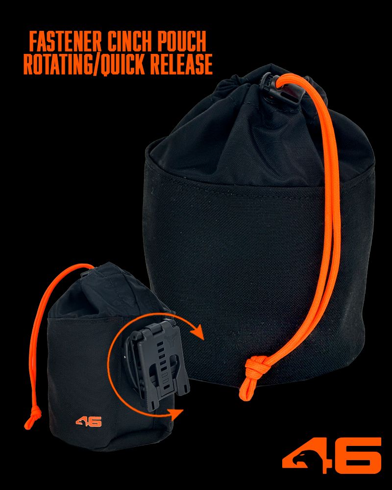 Atlas 46 Fastener Cinch Pouch ROTATE/QUICK RELEASE Black/Orange - Edmondson Supply