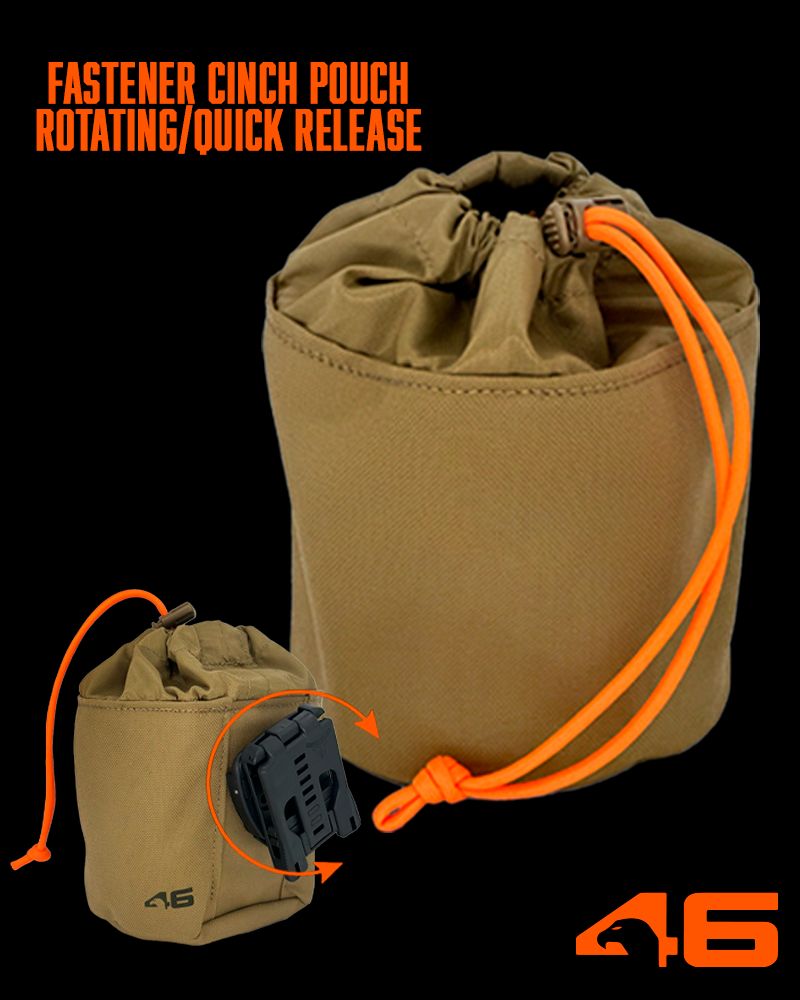 Atlas 46 Fastener Cinch Pouch ROTATE/QUICK RELEASE Coyote/Orange - Edmondson Supply