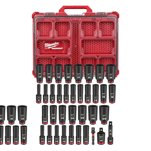 Milwaukee 49-66-6805 SHOCKWAVE Impact Duty™ Socket 3/8” Dr 36PC PACKOUT Set - Edmondson Supply