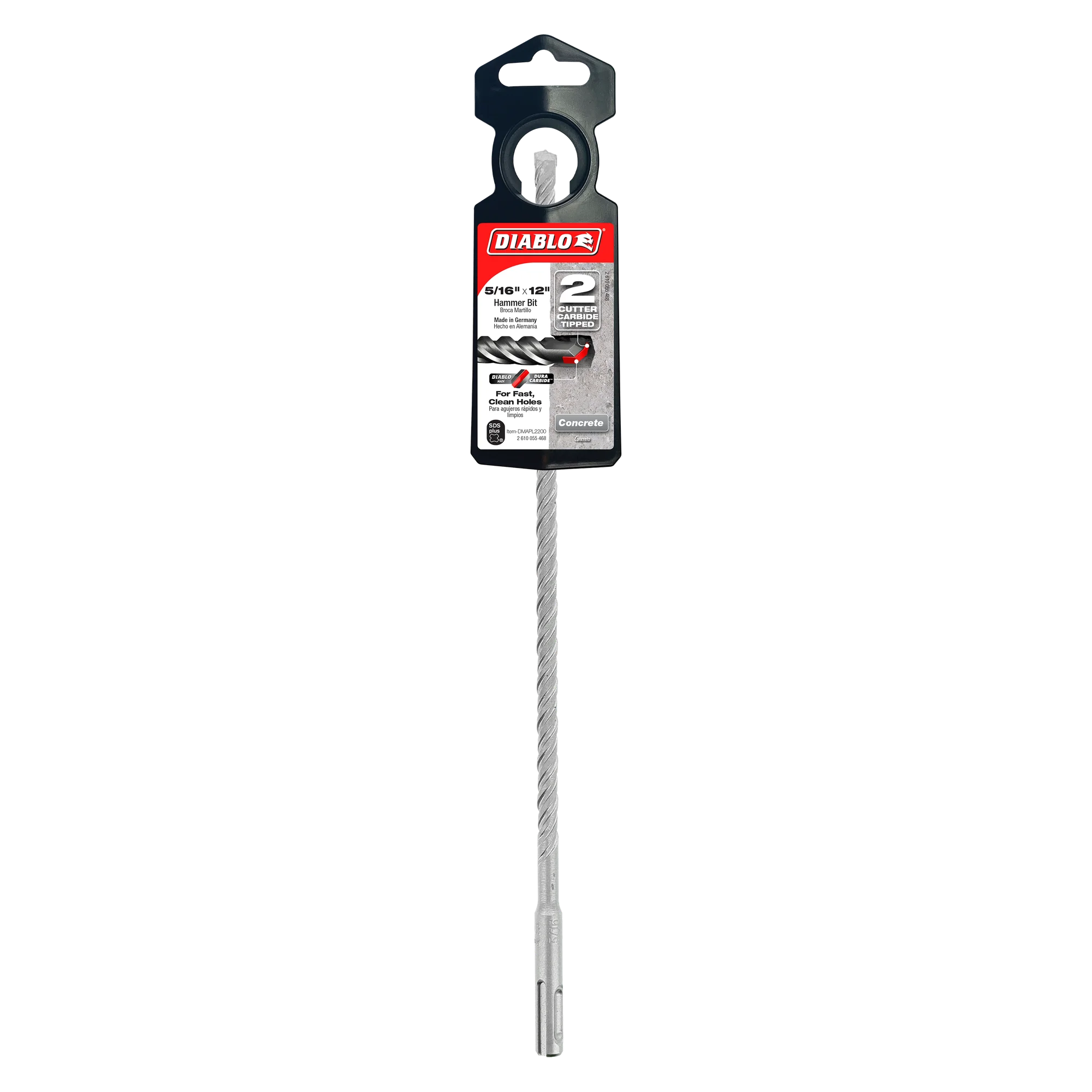 Diablo Tools DMAPL2200 5/16" x 10" x 12" SDS-Plus 2-Cutter Carbide-Tipped Hammer Drill Bit - Edmondson Supply