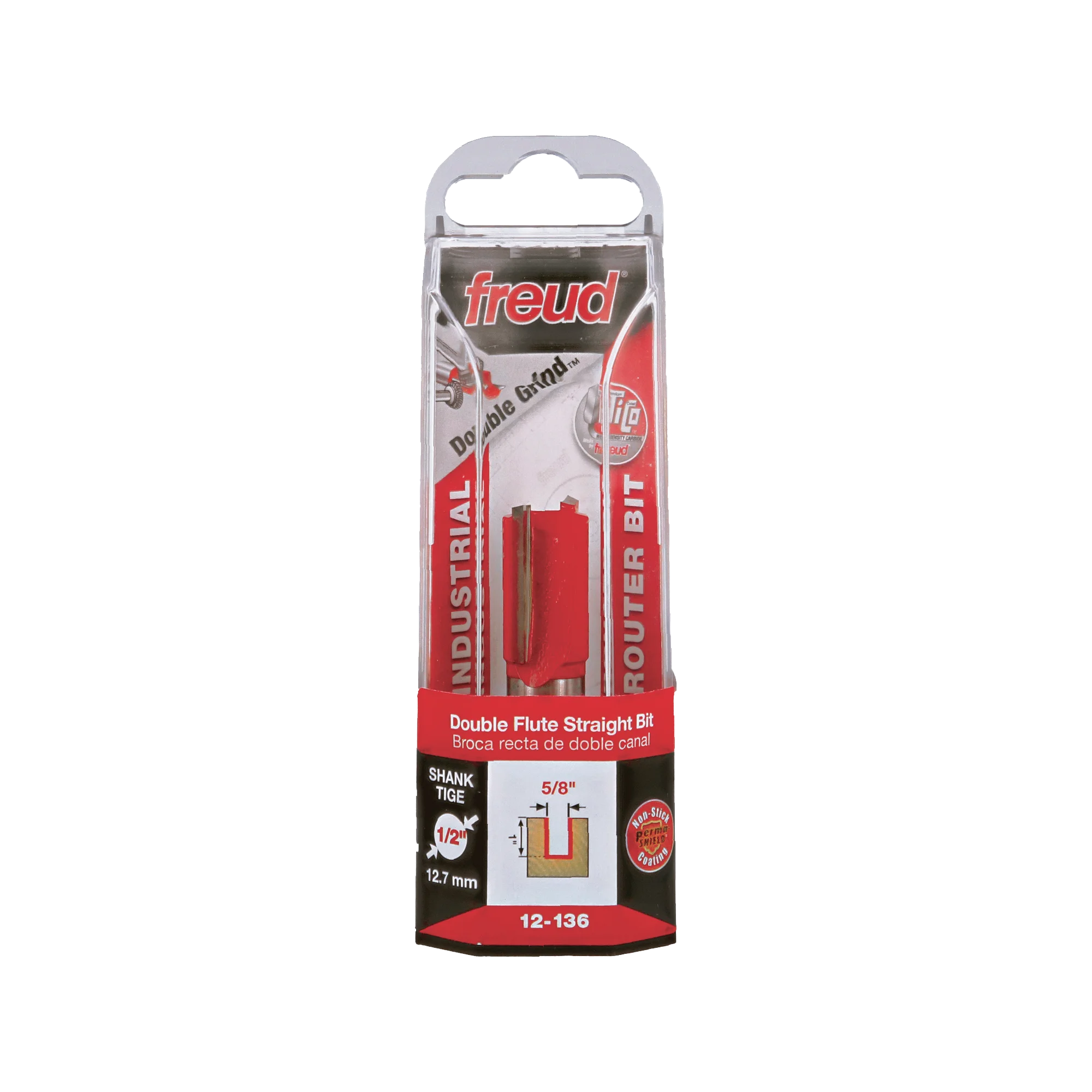 Freud 12-136 5/8" Double Flute Straight Bit (Carbide Height 1") - Edmondson Supply