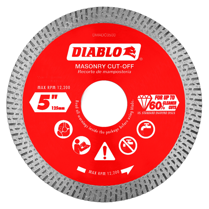 Diablo Tools DMADC0500 5" Diamond Continuous Rim Masonry Cut-Off Disc - Edmonson Supply