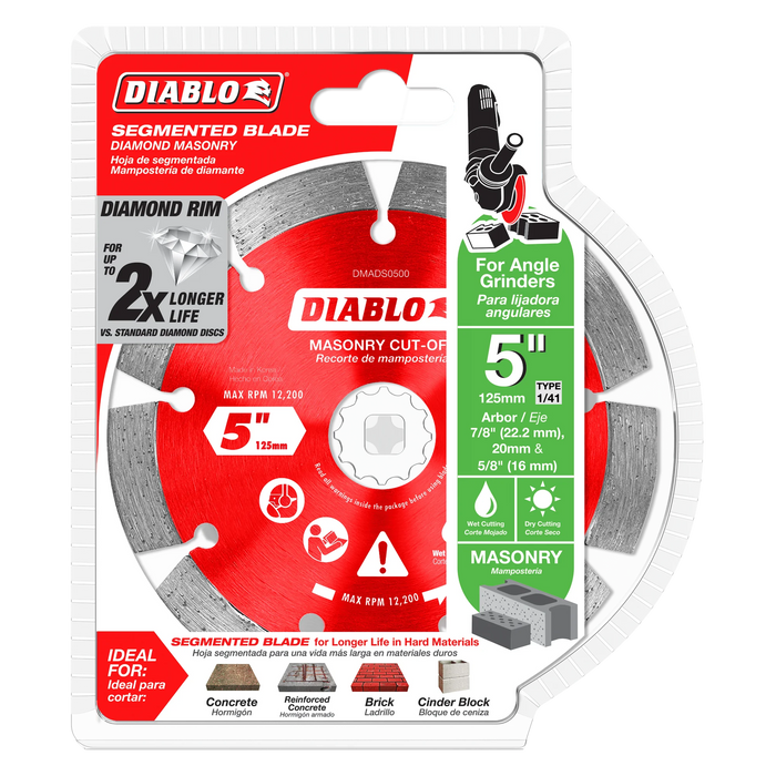 Diablo Tools DMADS0500 5" Diamond Segmented Masonry Cut-Off Blade - Edmondson Supply