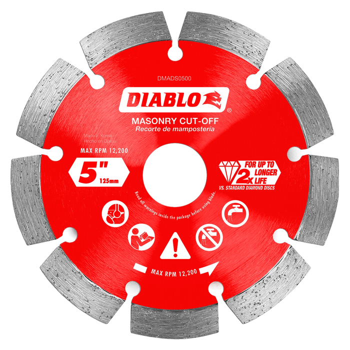 Diablo Tools DMADS0500 5" Diamond Segmented Masonry Cut-Off Blade - Edmondson Supply