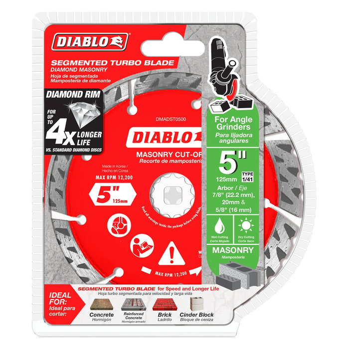 Diablo Tools DMADST0500 5" Diamond Segmented Turbo Masonry Cut-Off Blade - Edmondson Supply