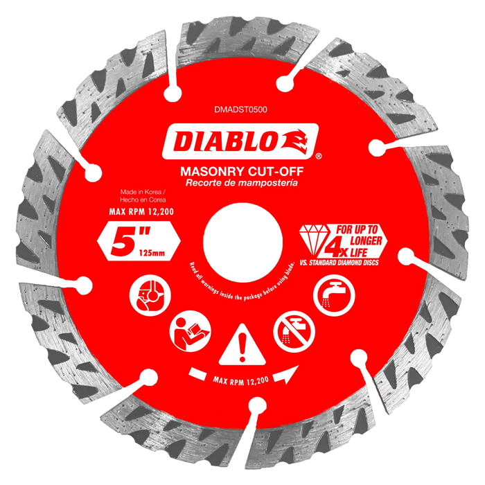 Diablo Tools DMADST0500 5" Diamond Segmented Turbo Masonry Cut-Off Blade - Edmondson Supply