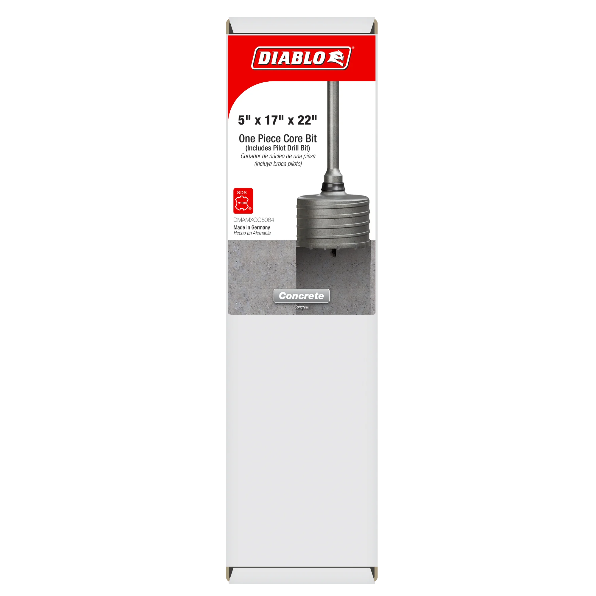Diablo Tools DMAMXCC5064 5" x 17" x 22" SDS-Max Carbide Tipped Core Bit - Edmondson Supply