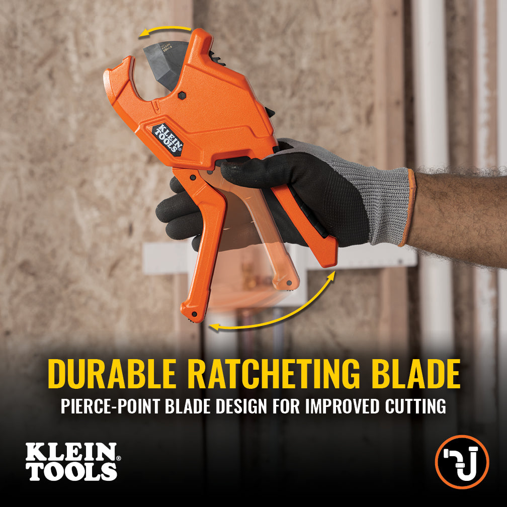 Klein Tools 50044 1-1/4-Inch Precision Ratcheting PVC Pipe Cutter - Edmondson Supply