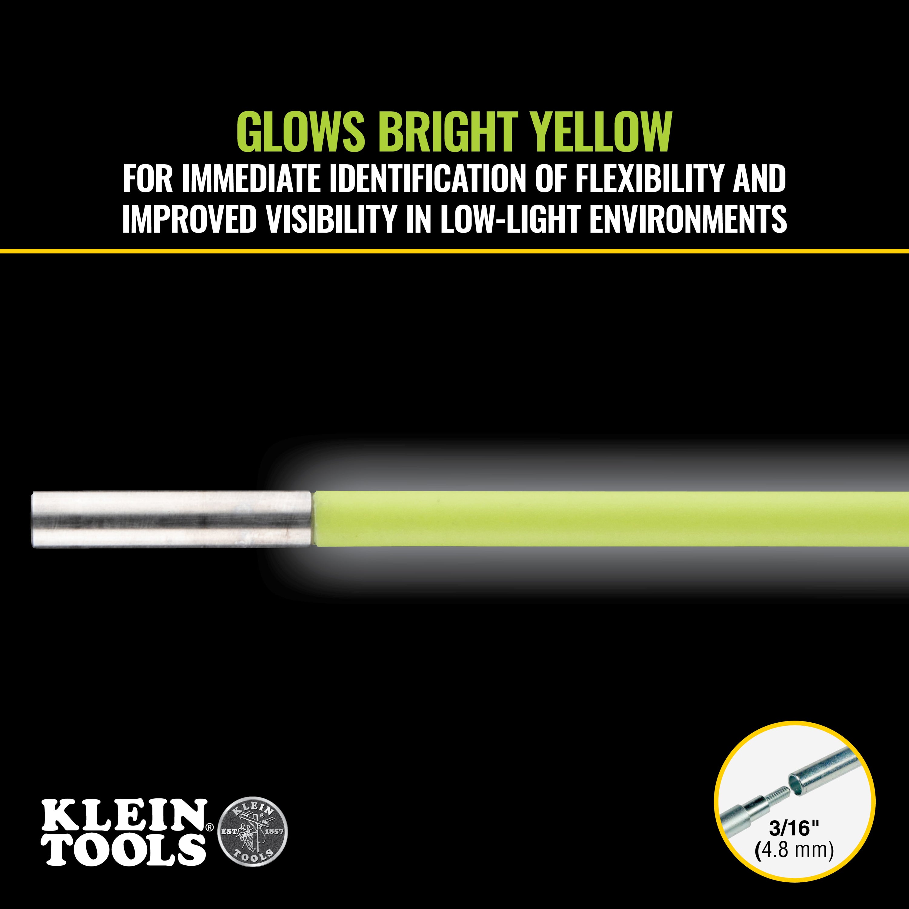 Klein Tools 50052 Mid-Flex Glow Fish Rod, 5-Foot - Edmondson Supply