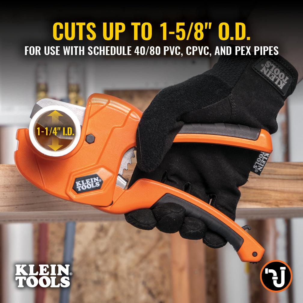 Klein Tools 50063 1-1/4-Inch Ratcheting PVC Pipe Cutter - Edmondson Supply