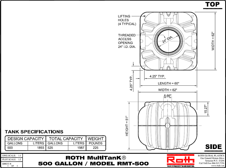 Roth MultiTank® 500 Gallon Septic Tank, Cistern, Portable Water Tank - LOCAL PICK-UP ONLY (Copy)