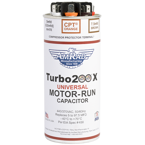 MARS 12300 AmRad Turbo 200X 5 MFD to 97.5 MFD 440/370V Universal Motor Run Capacitor - Edmondson Supply