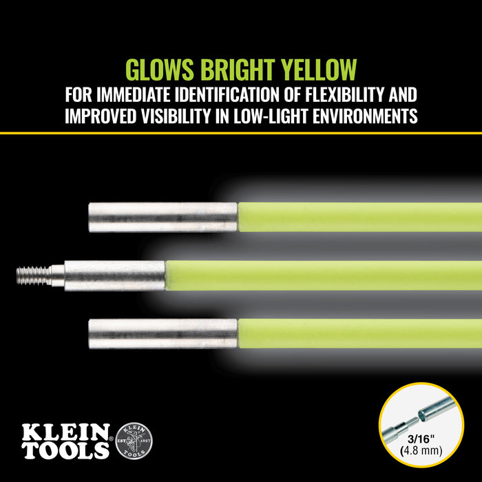 Klein Tools 50152 Mid-Flex Glow Fish Rod, 15-Foot - Edmondson Supply