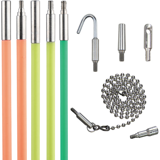 Klein Tools 50254 Multi Flex Glow Fish Rod Set, 25-Foot - Edmondson Supply