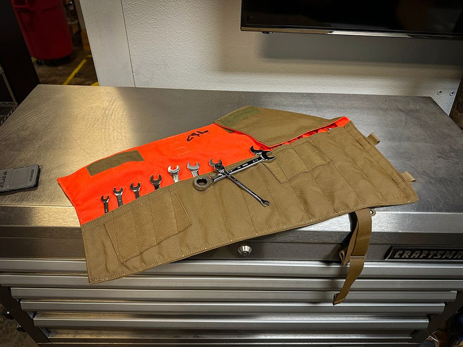 Atlas 46 Wrench Roll Pouch - 14 Slot, V2 (Coyote/Orange) - Edmondson Supply