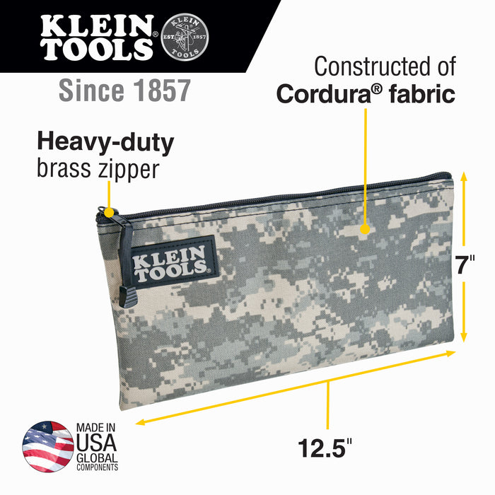Klein Tools 5139C Zipper Bag, Camouflage Cordura Nylon Tool Pouch, 12-1/2-Inch - Edmondson Supply