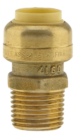 Boshart BPF-MA05NL 1/2" Push-Fit CTS x MPT Male Adapter, No Lead - Edmondson Supply
