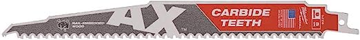 Milwaukee 48-00-5226 SAWZALL® The AX™ with Carbide Teeth Wood Blades 9" 5TPI, 1 PK - Edmondson Supply